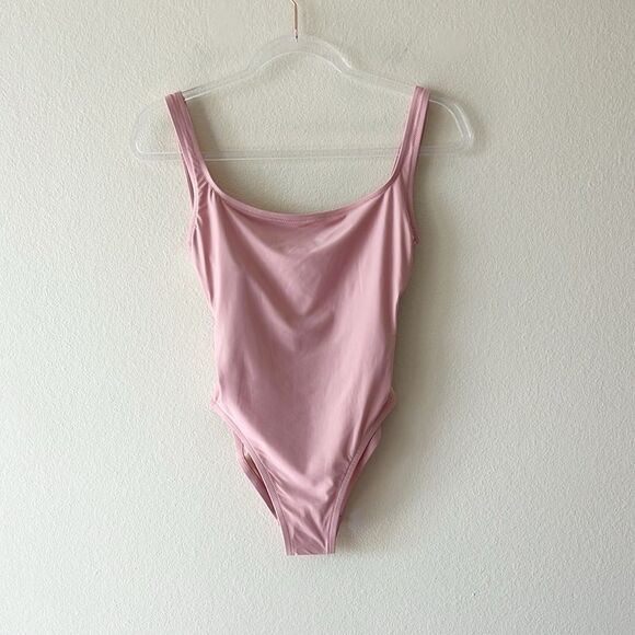 NWT Madewell Square Neck One Piece Pink Swimsuit - Picture 2 of 13
